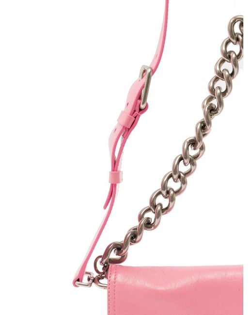 Balenciaga Pink Crossbody Bag With Palladium-Tone Bb Logo