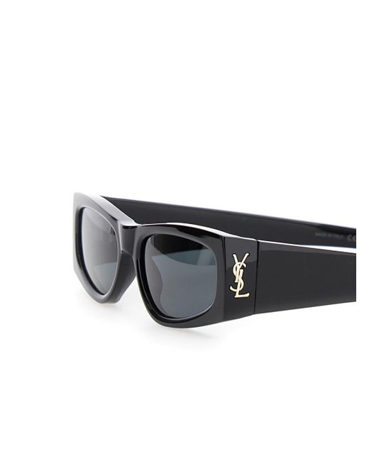 Saint Laurent Black 'Ysl Sl M140' Sunglasses With Cassandre