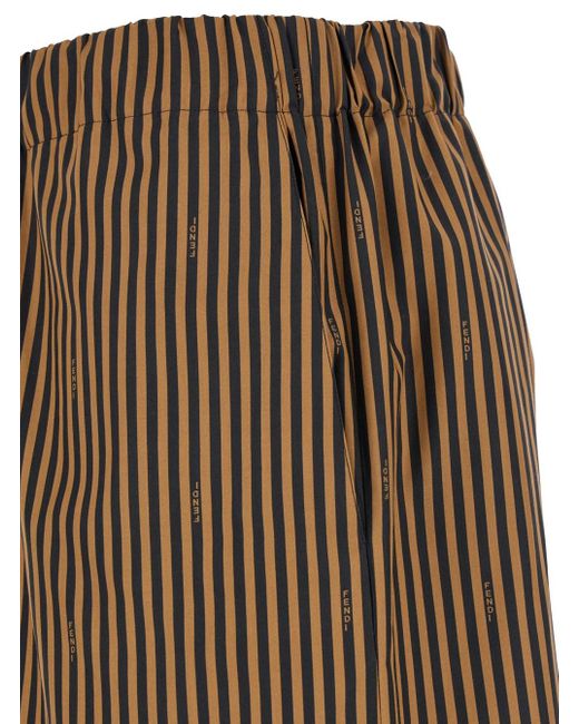 Fendi Brown Striped Shorts for men
