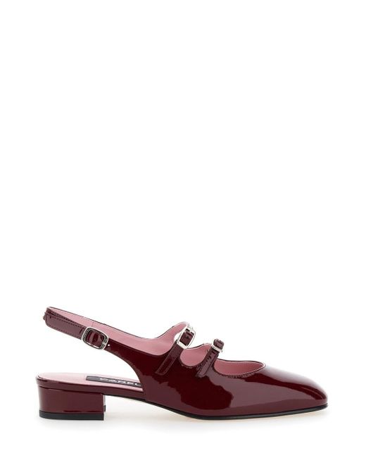 CAREL PARIS Brown Peche Patent Mary Janes Pumps