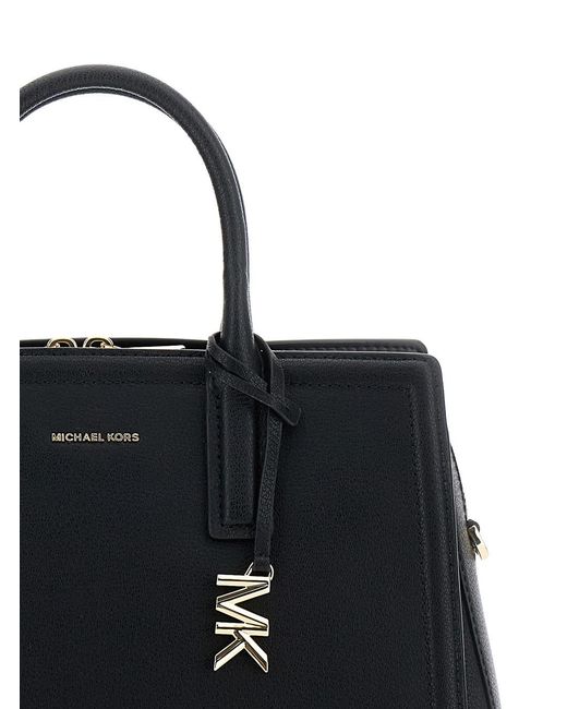MICHAEL Michael Kors Black Handbag With Metallic Lettering Logo And Pe