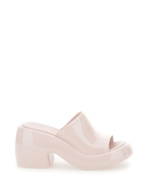 Ferragamo Pink Slide Sandals With Chunky Heel