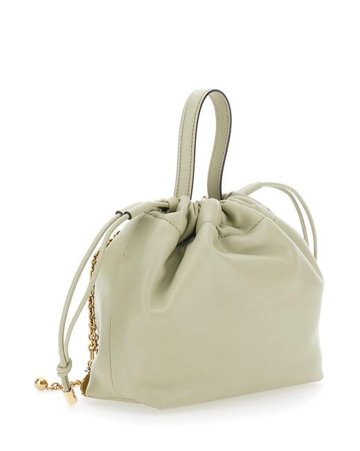 Chloé Natural 'Chloe Icons' Shoulder Bag With Drawstring Closure And Logo