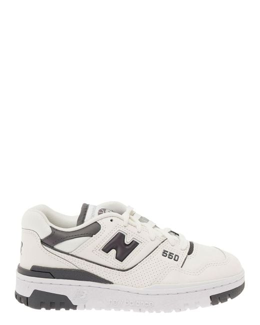 New Balance White '550' And Low Top Sneakers With Logo