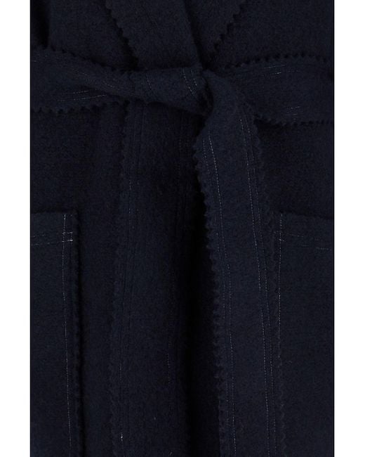 Max Mara Blue 'Jene' Long Coat With Belt