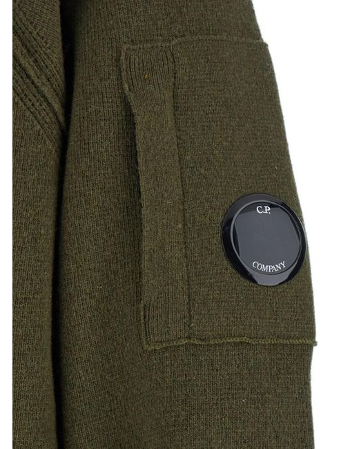 C P Company Green Turtle Neck Sweaters for men