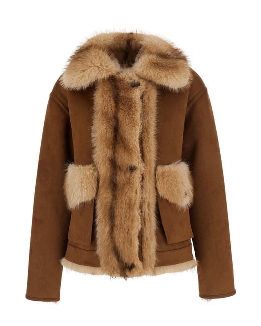 Urbancode Brown Bonded Zip Cincilla Is A Shearling With Zip Closure And Pock