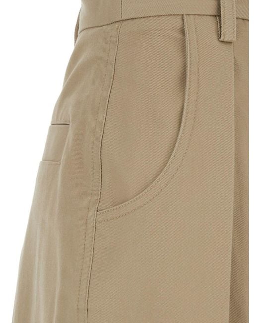 Tela Natural Cotton Front Pleated Trousers For