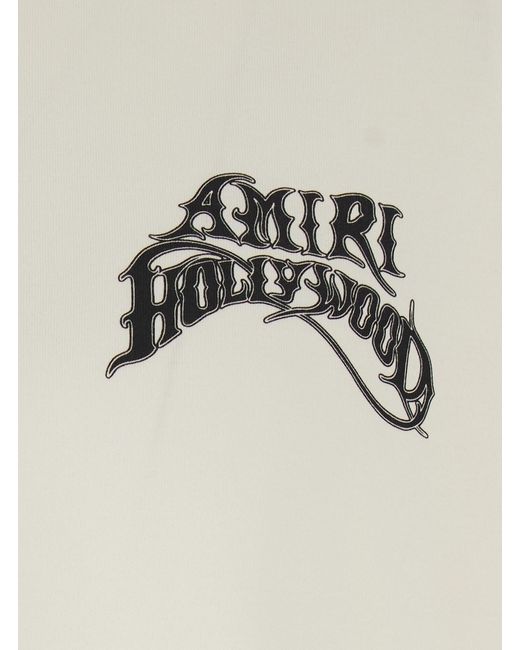 Amiri White T-Shirt With Printed Logo On The Front And Back for men