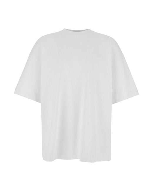 Juun.J White T-Shirt With Tone-On-Tone Logo Embroidered On The Front I for men