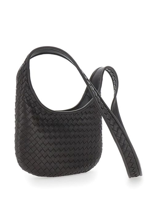 Bottega Veneta Black 'Veneto' Shoulder Bag With Fixed Shoulder Strap And All-Over Intrecciato Motif for men
