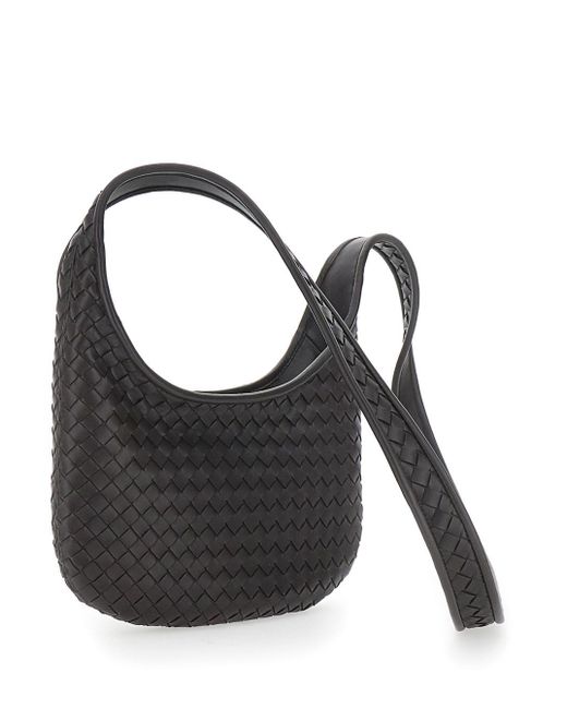 Bottega Veneta Black 'Veneto' Shoulder Bag With Fixed Shoulder Strap And All-Over Intrecciato Motif for men