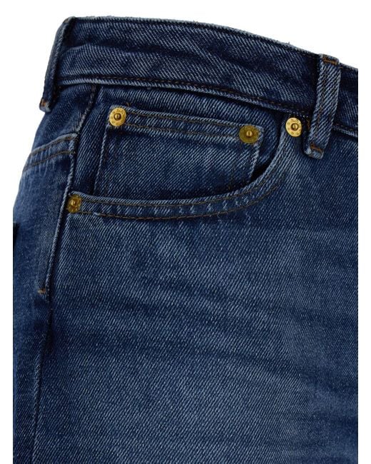 Jeans Dritti 'Elisabeth' Con Bottone Logato di A.P.C. in Blue