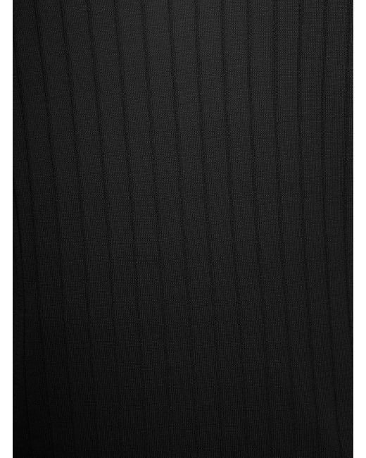GAUDENZI Black Long-Sleeved Ribbed Cotton Sweater for men