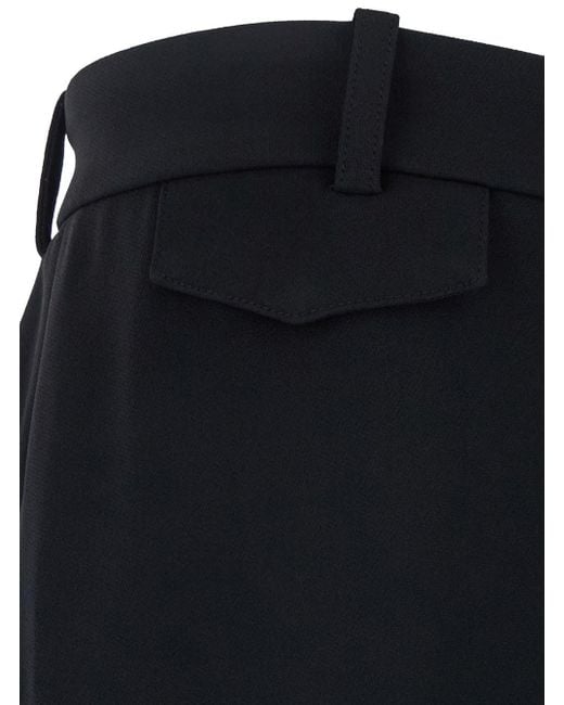Pantalone A Vita Alta Con Gamba Ampia di Chloé in Black