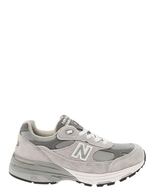 New Balance White 993 Low Top Sneakers With Logo Patch