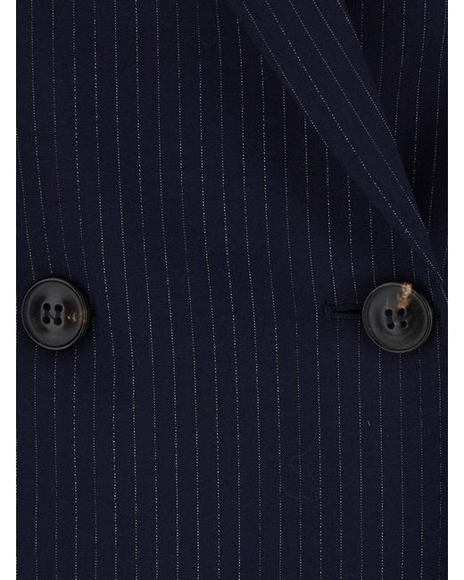 Max Mara Blue Mstumico Jackets With Collar And Long Sleeves