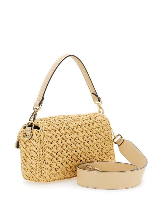 Fendi Metallic 'Baguette' Crochet Shoulder Bag With Adjustable And Remova