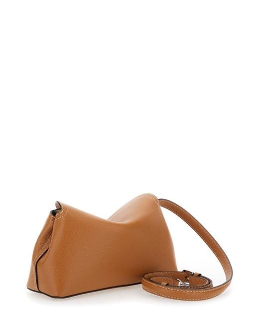 Totême Brown 'T-Lock' Crossbody Bag With Twist Lock Closure