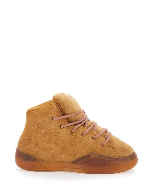ERL Brown Suede Mid Vamp Sneakers With Suede for men