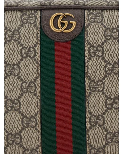 Gucci Gray 'Ophidia' Clutch With Gg Plate Details On The Front And Web Detail On The Front for men