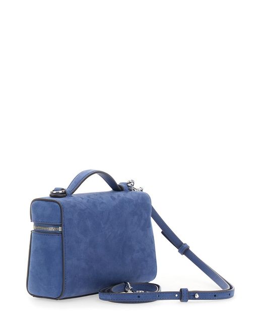 Tory Burch Blue Crossbody Bag Romy Slim Top Handle Leather