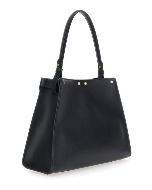 Borsa A Mano Way' Con Manico Removibile E Chiusura A Gire di Fendi in Black