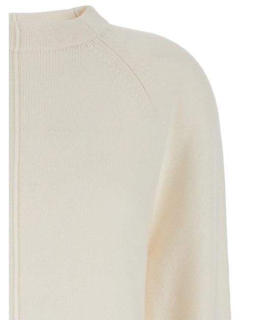 Max Mara White Solid Crew Neck Sweater