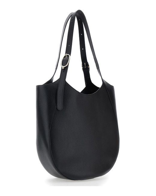 Longchamp Black 'Le Foulonné' Xl Shoulder Bag With Two Top Handles And