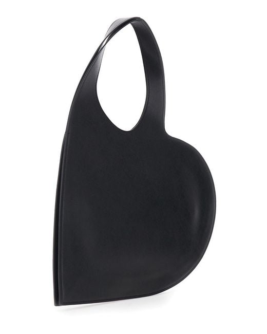 Coperni Black 'Double Heart' Shoulder Bag With Cut-Out Handle And Hear