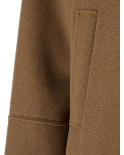 Max Mara Brown 'Cloe' Coat With Fixed Hood And Dropped Shoulders In