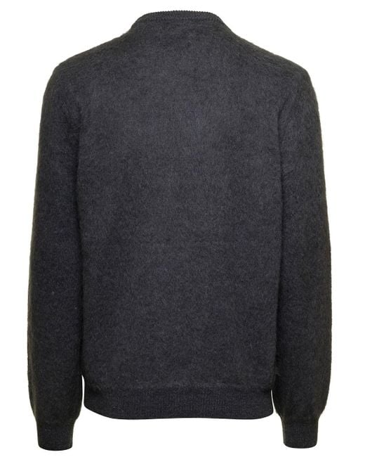 Fendi Gray Sweater With Jacquard Ff Motif for men