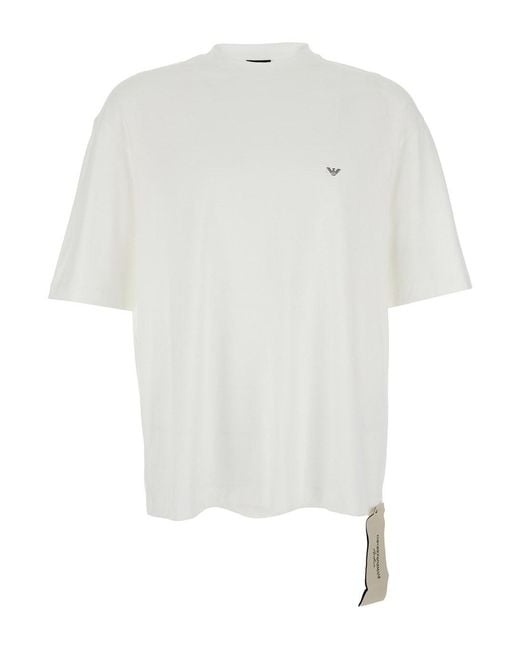 Emporio Armani White T-Shirt Crew Neck Cotton for men