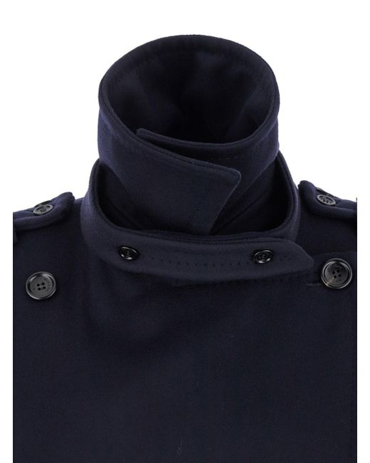 Max Mara Blue 'Laveno' Double Breasted Jacket With Wide Pointed Lapels