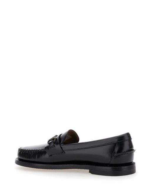 Sebago Black 'Joe' Pull-On Loafers With Horsebit Detail