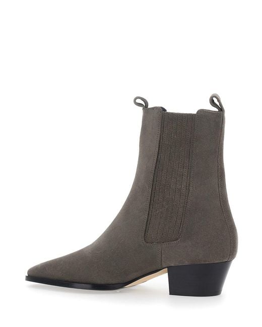 Aeyde Brown Agata Cow Suede Leather Ankle Boots