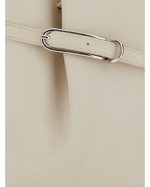 Liffner White Shoulder Bag With Adjustable Strap