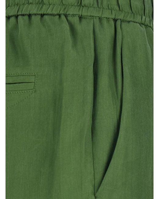 ..,merci Green Wide-Leg Bermuda With Elasticated Waist