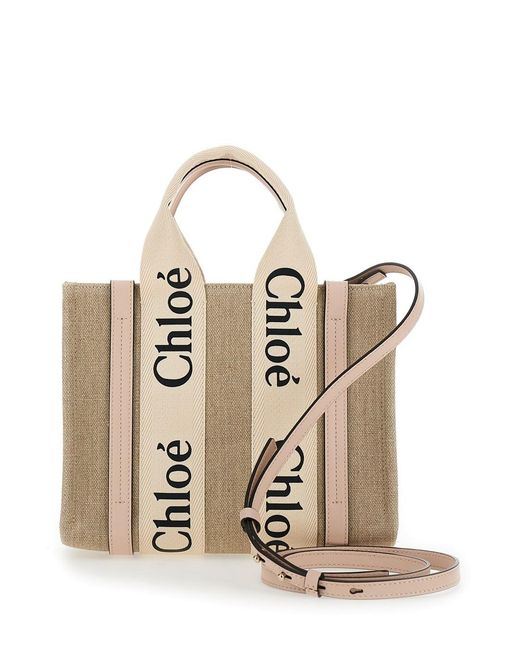 Chloé Natural Chloã 'Woody' Tote Bag With Branded Ribbons