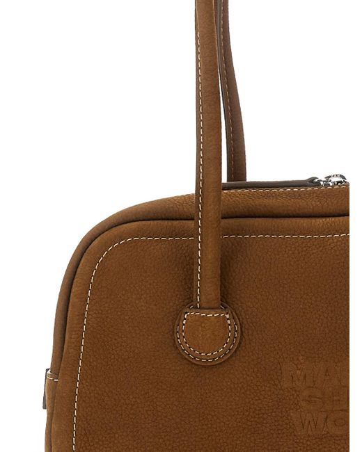 Borsa A Spalla 'Boston' Con Logo Lettering Impresso Sul di MARGE SHERWOOD in Brown
