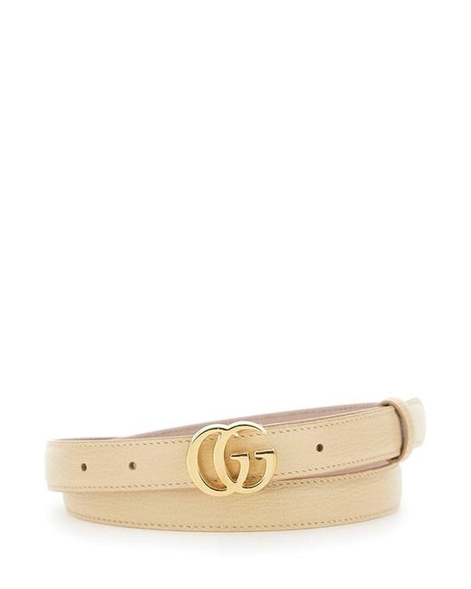 Gucci Natural Flat Gg Marmont Belt