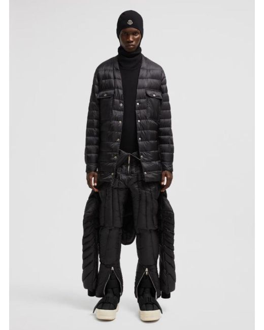 Moncler White Down Jacket With Logo Patch On The Sleeve And Snap Buttons for men