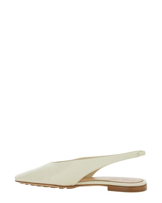 Bottega Veneta White 'Sofia' Slingback Ballerinas With Elastic Back