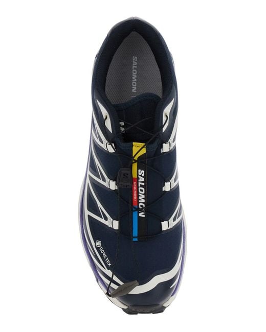 Salomon Blue 'Xt-6 Gtx' Sneakers With Logo Applied On The Tongue And C