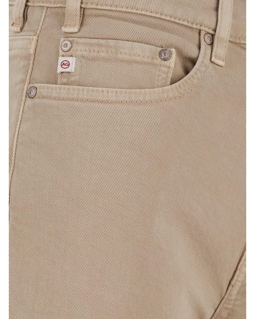AG Jeans Natural Wide Leg Jeans With Logo Patch On The Back