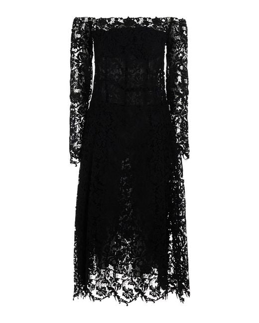 Fendi Black Abito Lace Macrame