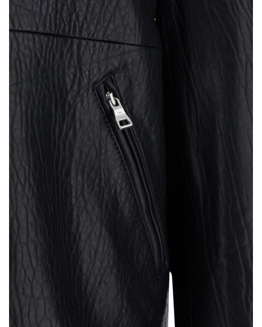 Won Hundred Black 'Jacket' With Classic Collar And Leather Zip Closure for men