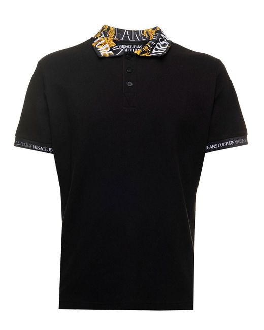 Versace Jeans Black Logo Couture Polo Shirt for men