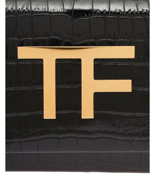 Tom Ford Black Shoulder Bag With Tf Logo Detail