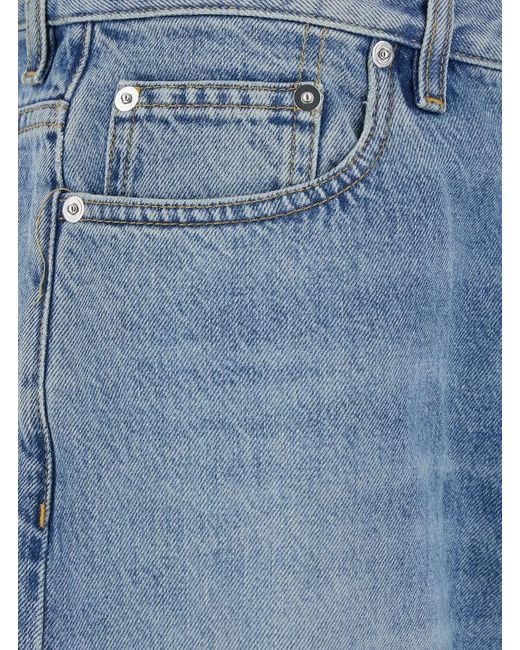 Gucci Blue Five-Pocket Jeans With Logo Patch On The Rear